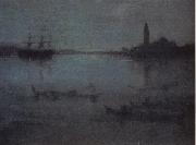 James Abbott McNeil Whistler Nocturne in Blue and Silver:The Lagoon Venice USA oil painting artist